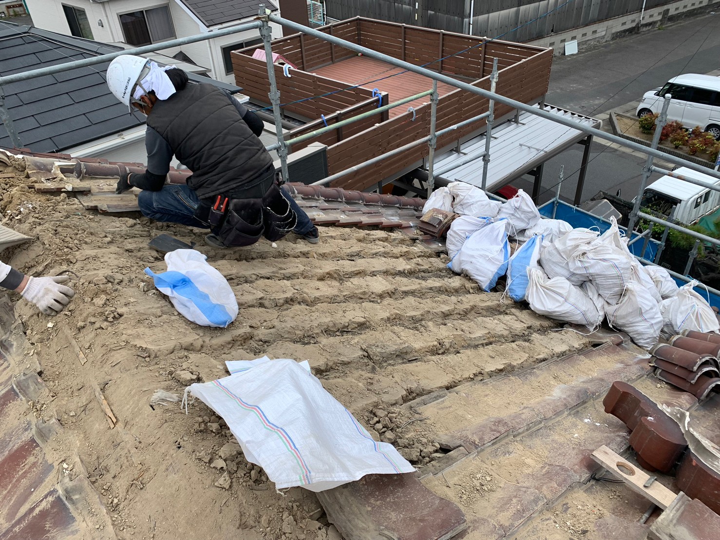 あま市にて和瓦屋根雨漏り補修工事を行いました【平部葺き直し】