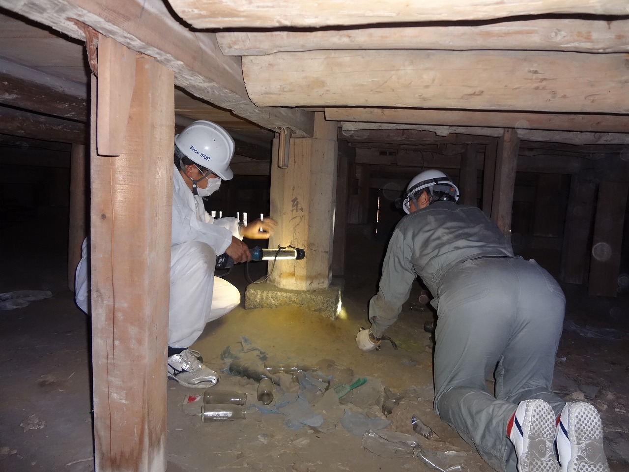 神社仏閣　耐震改修　床下調査/ 名古屋市