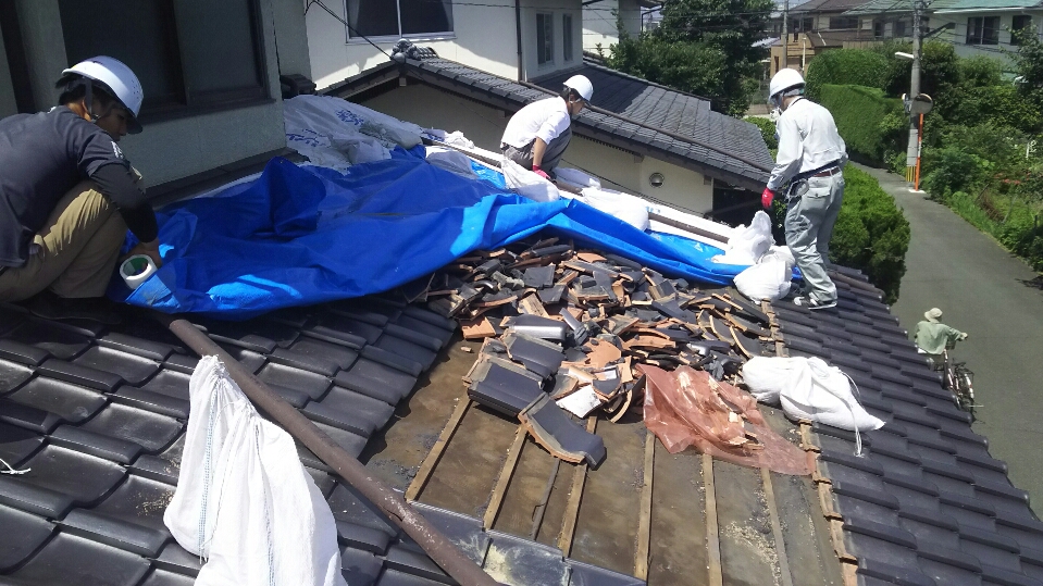 熊本地震の屋根復旧（修理）支援